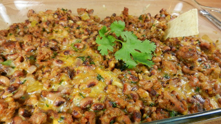 New Year’s Day Lucky Black-Eyed Peas Dip with Chorizo