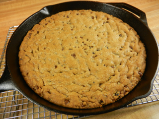 Giant Cherry Chocolate Chip Skillet Cookie