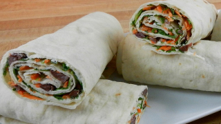 Arugula, Carrot, Olive and Herbed Cheese Provencal Wraps: 28 Days of Super Bowl Recipes