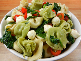 Super Bowl Recipe Month - Wilted Spinach and Mozzarella Tortellini Salad